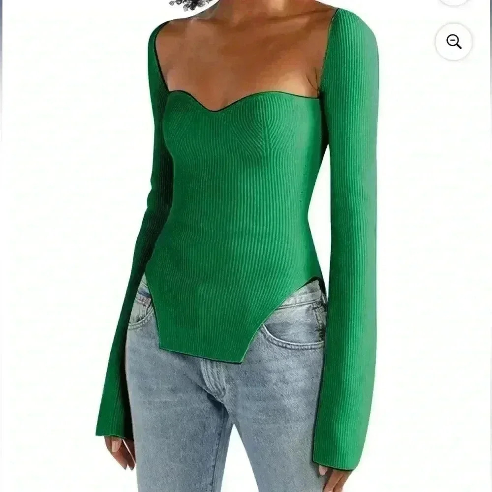 Unbranded Woman’s Sexy Square Sweetheart Neck Asymmetrical.